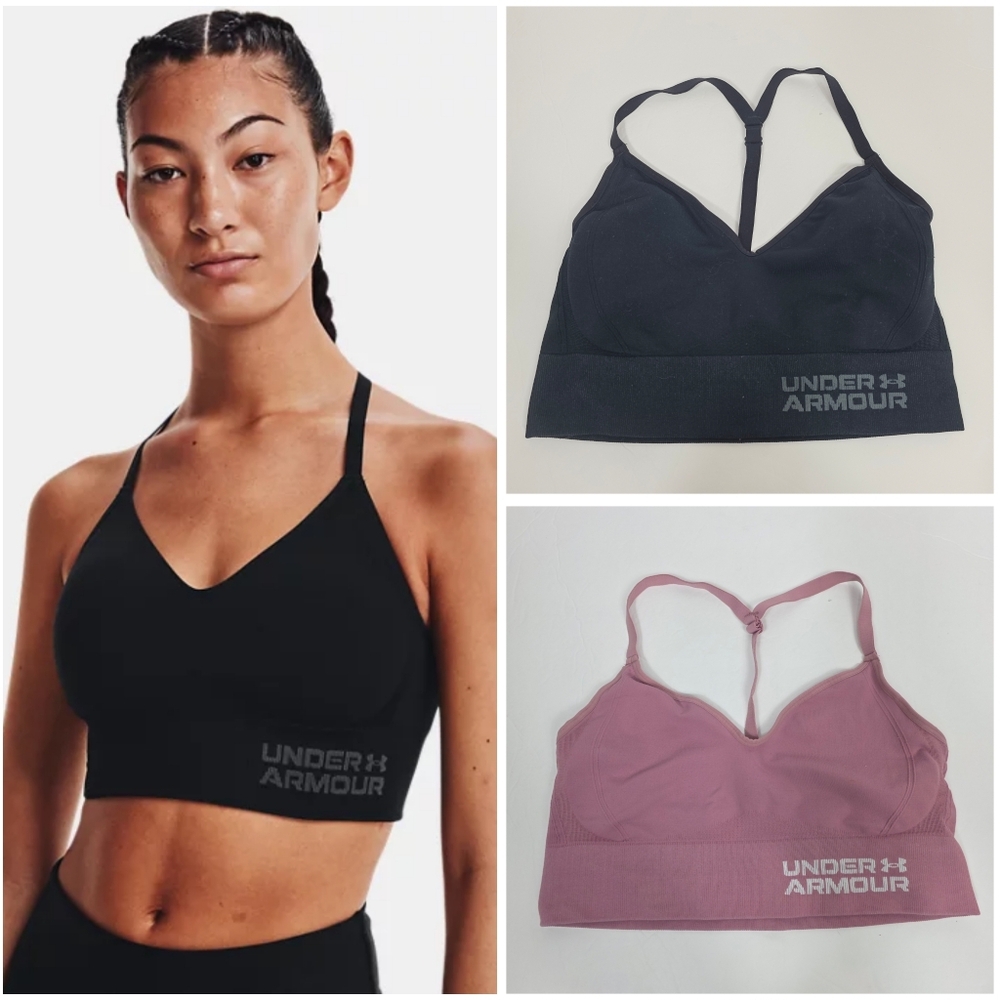 Under Armour Low Impact Seamless Sports Bras Pink / Black Large
